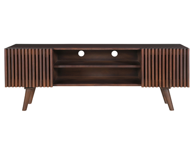 Mobile TV legno massello di mango scuro con ante scorrevoli L140 cm ALBA