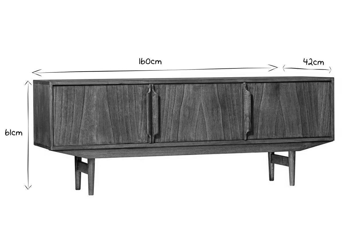 Mobile TV scandinavo 3 ante L160 cm SEVEN