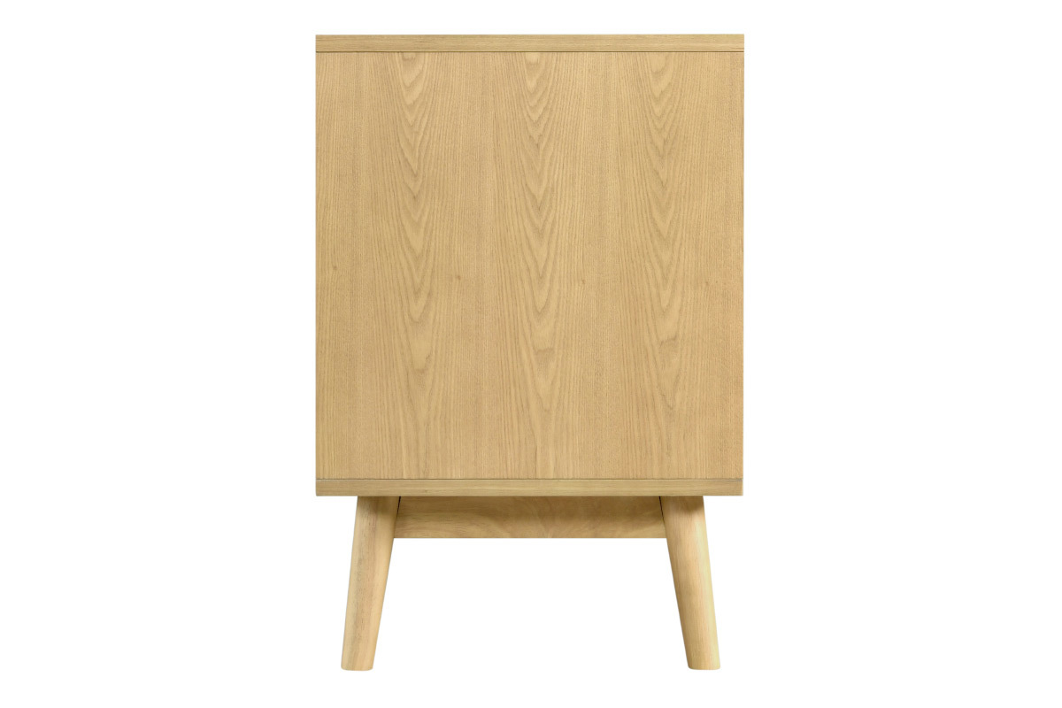 Mobile TV scandinavo a 1 cassetto in legno chiaro e bianco TALIA