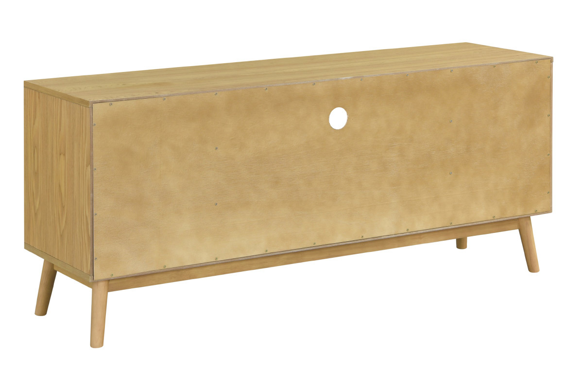 Mobile TV scandinavo a 1 cassetto in legno chiaro e bianco TALIA