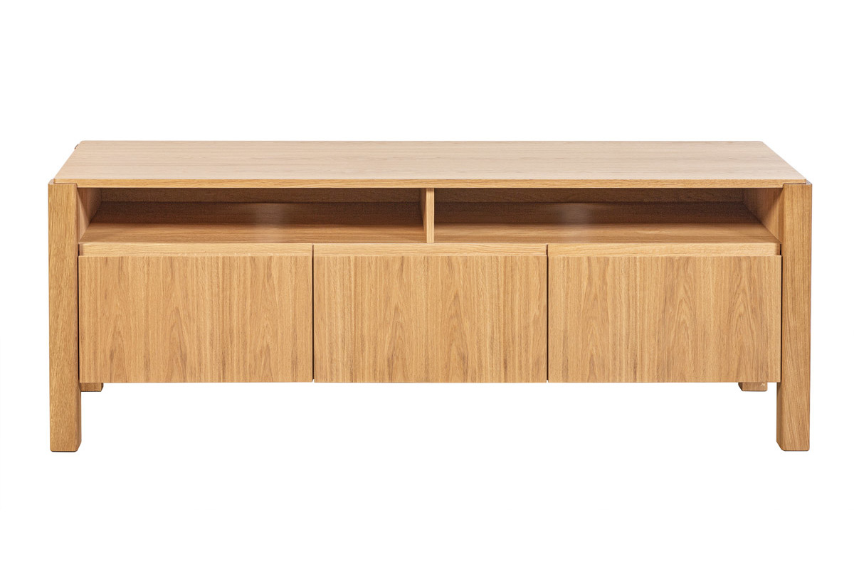 Mobile TV scandinavo con ripiani legno rovere L160 cm AGALI