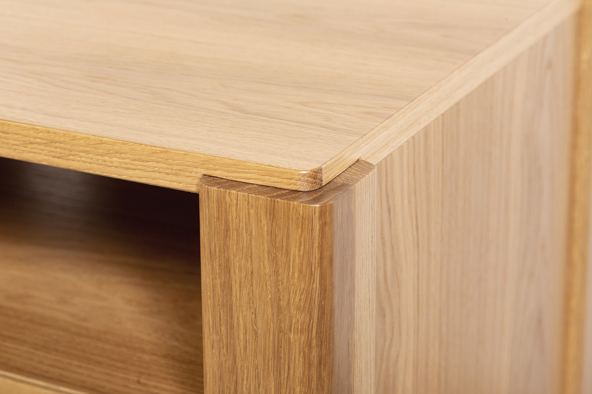 Mobile TV scandinavo con ripiani legno rovere L160 cm AGALI