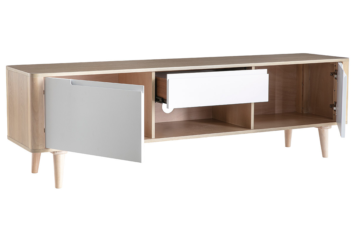 Mobile TV scandinavo frassino e bianco GOTLAND