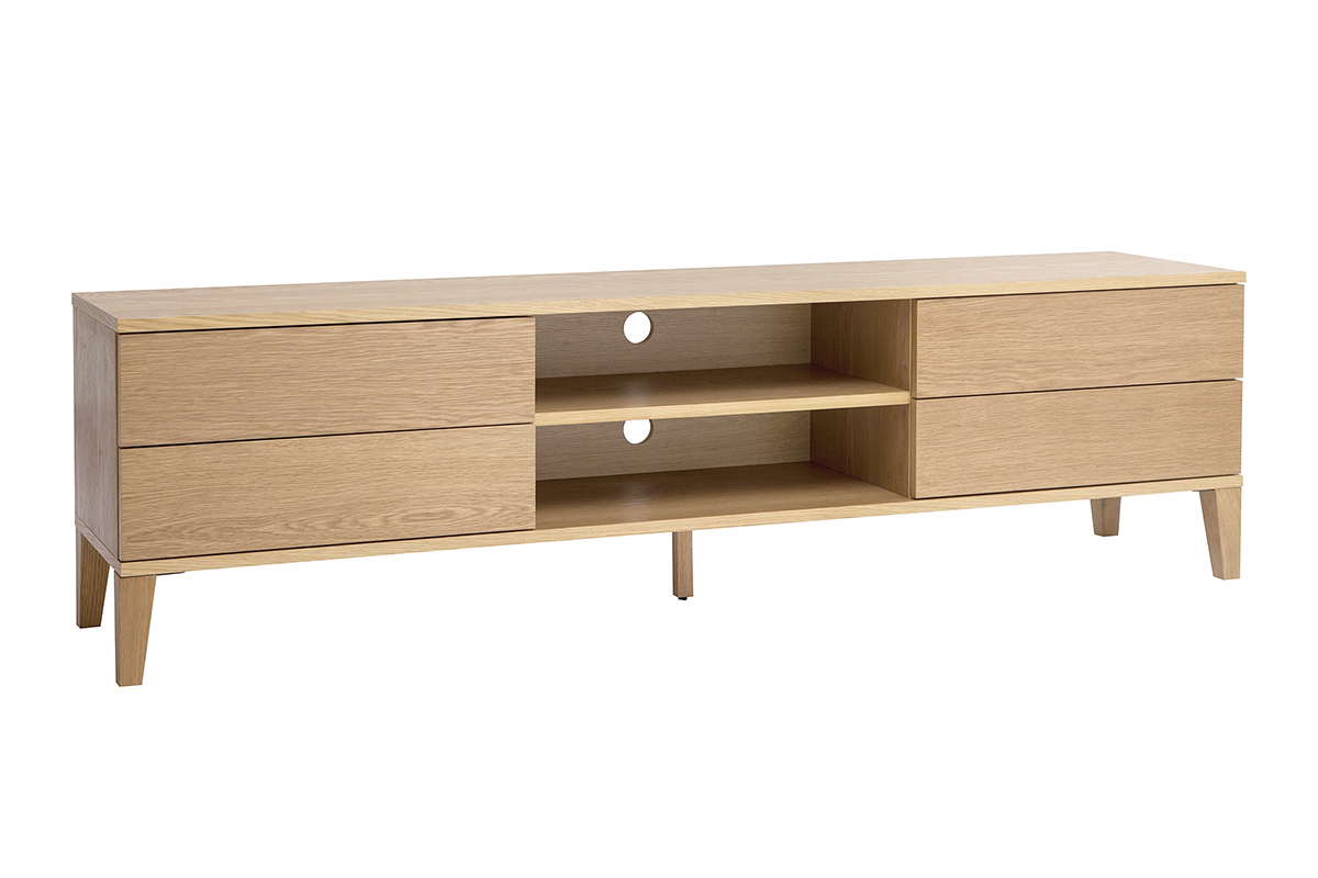 Mobile TV scandinavo legno chiaro L180 cm FREDDY