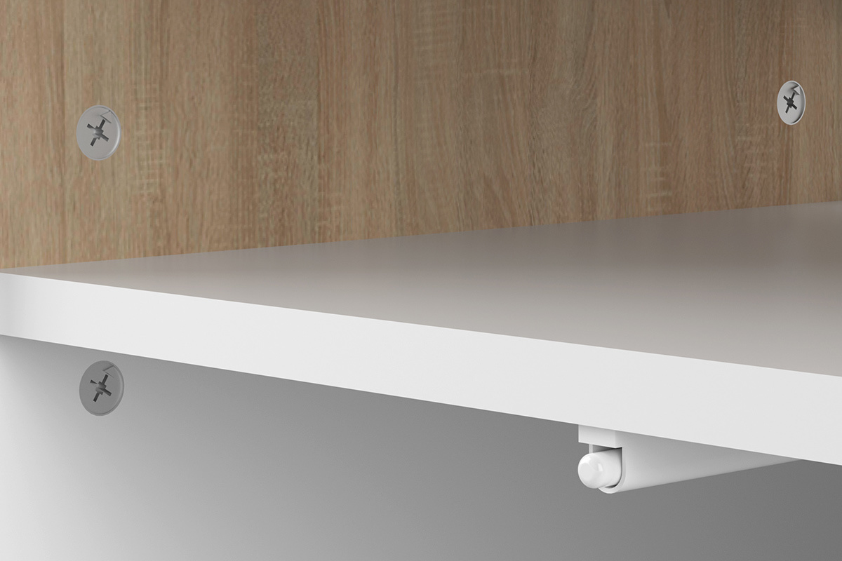 Mobile TV scandinavo legno e bianco STRIPE