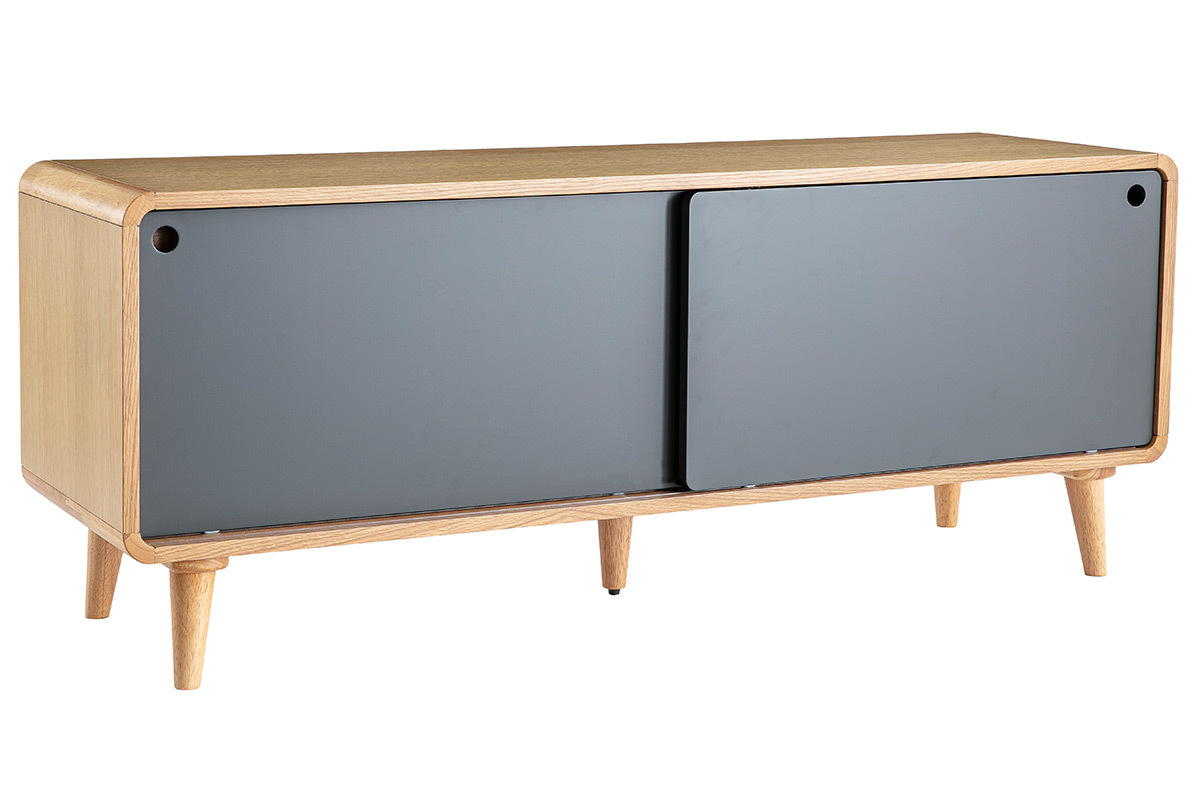 Mobile TV scandinavo quercia chiaro e grigio 140cm COPENHAGUE