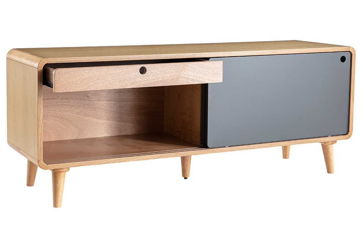 Mobile TV scandinavo quercia chiaro e grigio 140cm COPENHAGUE