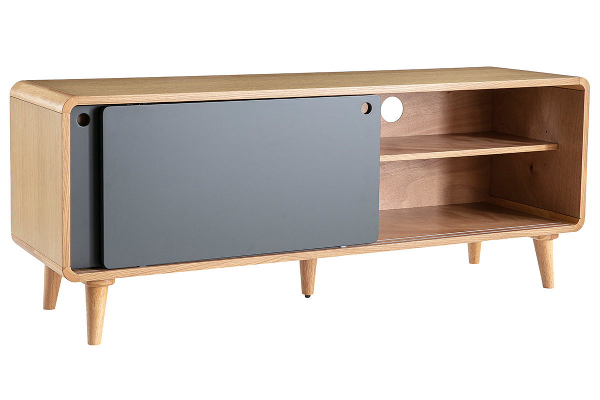 Mobile TV scandinavo quercia chiaro e grigio 140cm COPENHAGUE