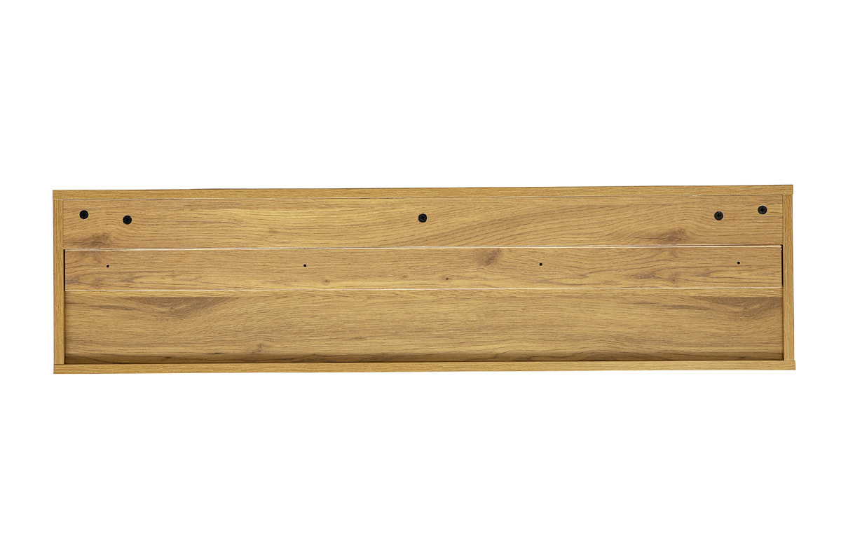 Meuble TV mural finition bois clair ch�ne, vue de dos, dimensions L120 cm