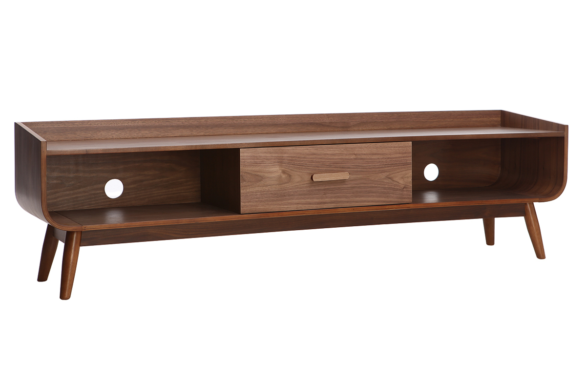 Mobile TV vintage in legno noce 180 cm HALLEN