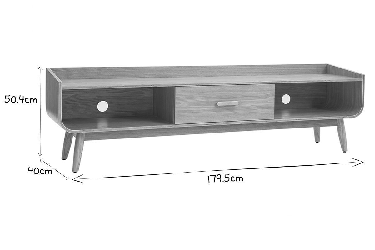 Mobile TV vintage in legno noce 180 cm HALLEN