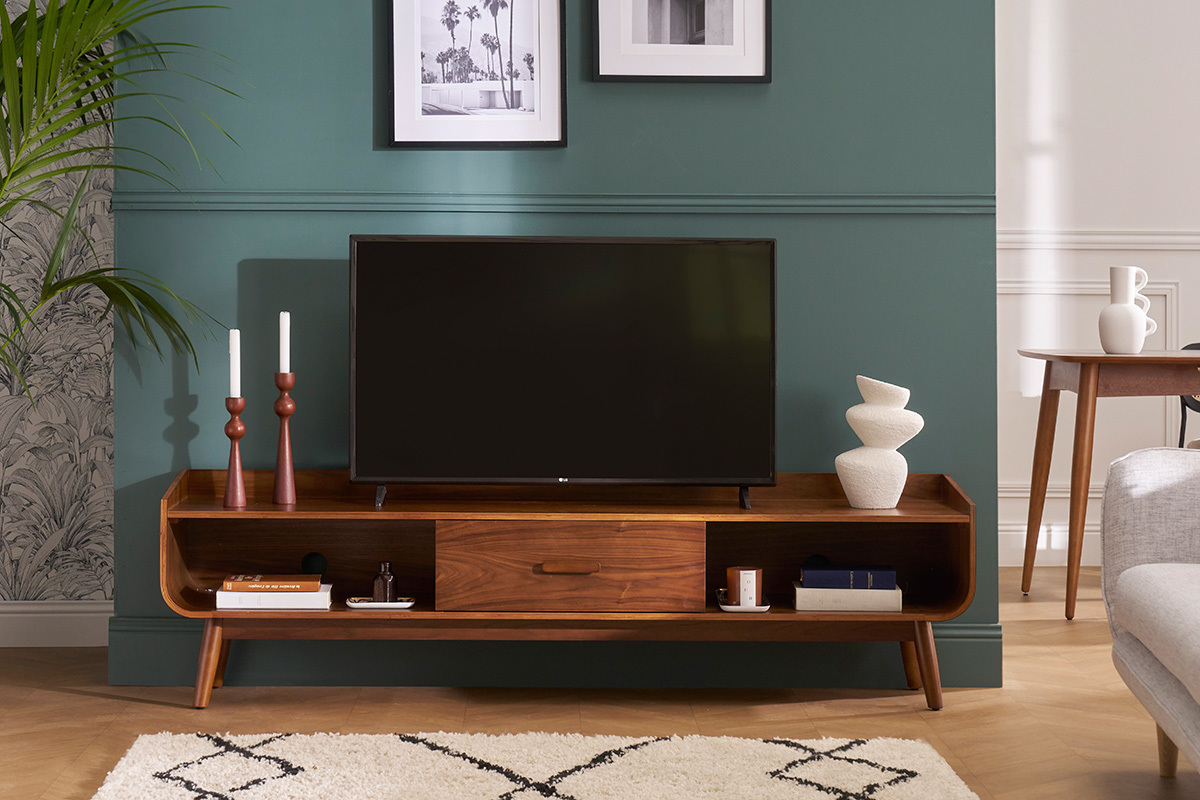 Mobile TV vintage in legno noce 180 cm HALLEN