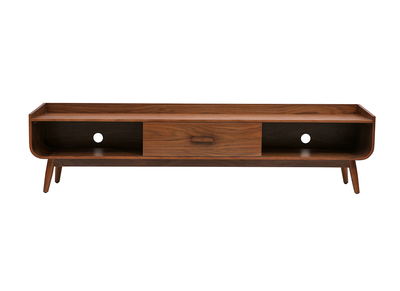 Mobile TV vintage in legno scuro noce L200 cm HALLEN