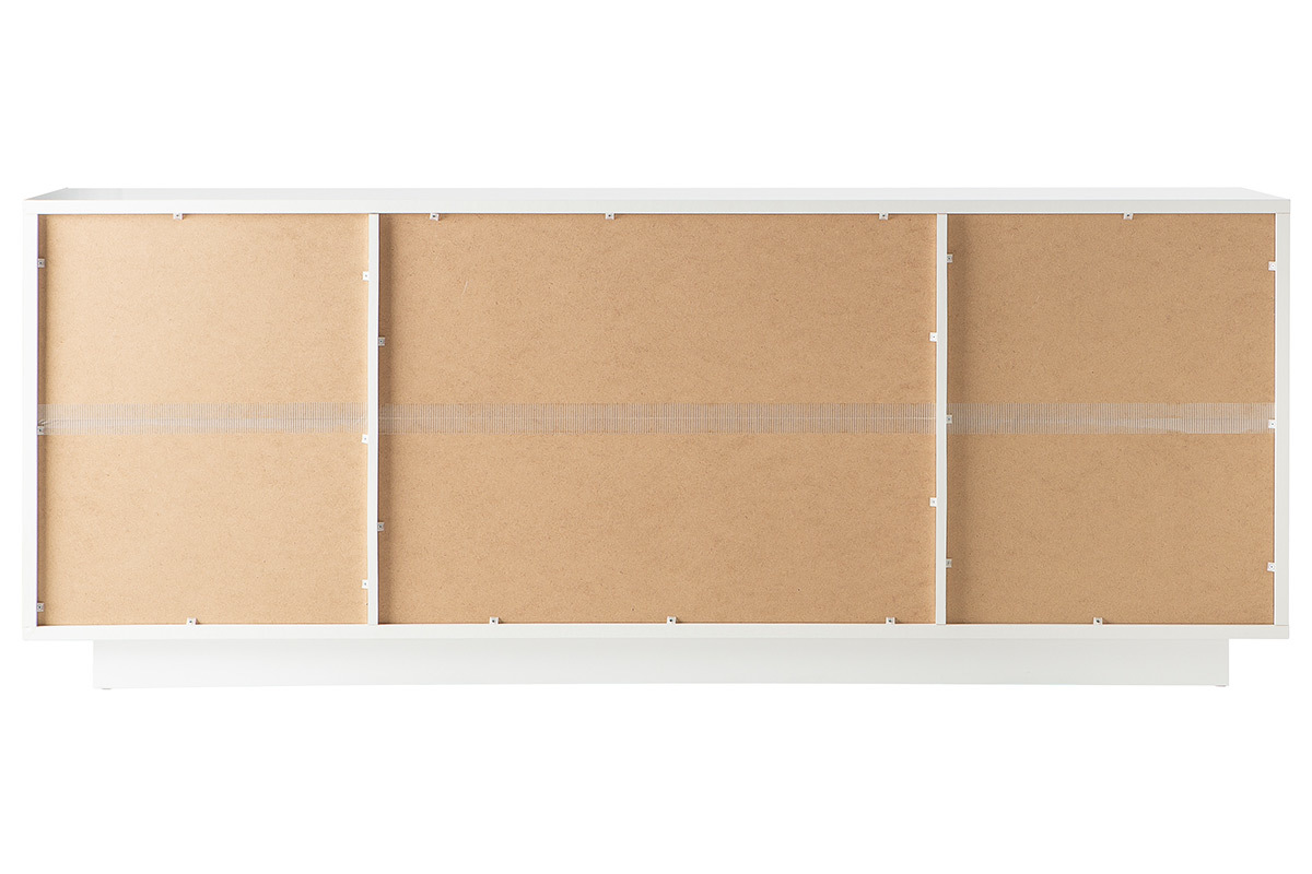 Mobiletto buffet 4 porte design Bianco e legno scuro LAND
