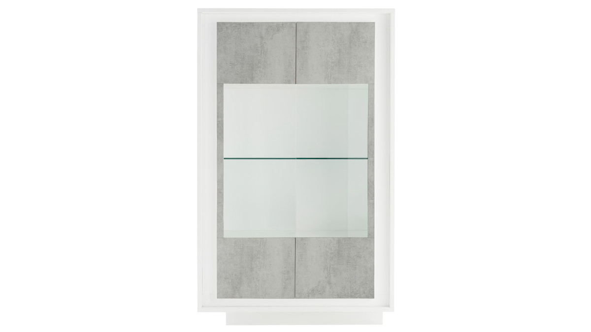 Mobiletto buffet in vetro design Bianco e cemento LAND