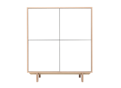 Mobiletto buffet scandinavo alto in legno Bianco 125 cm SID