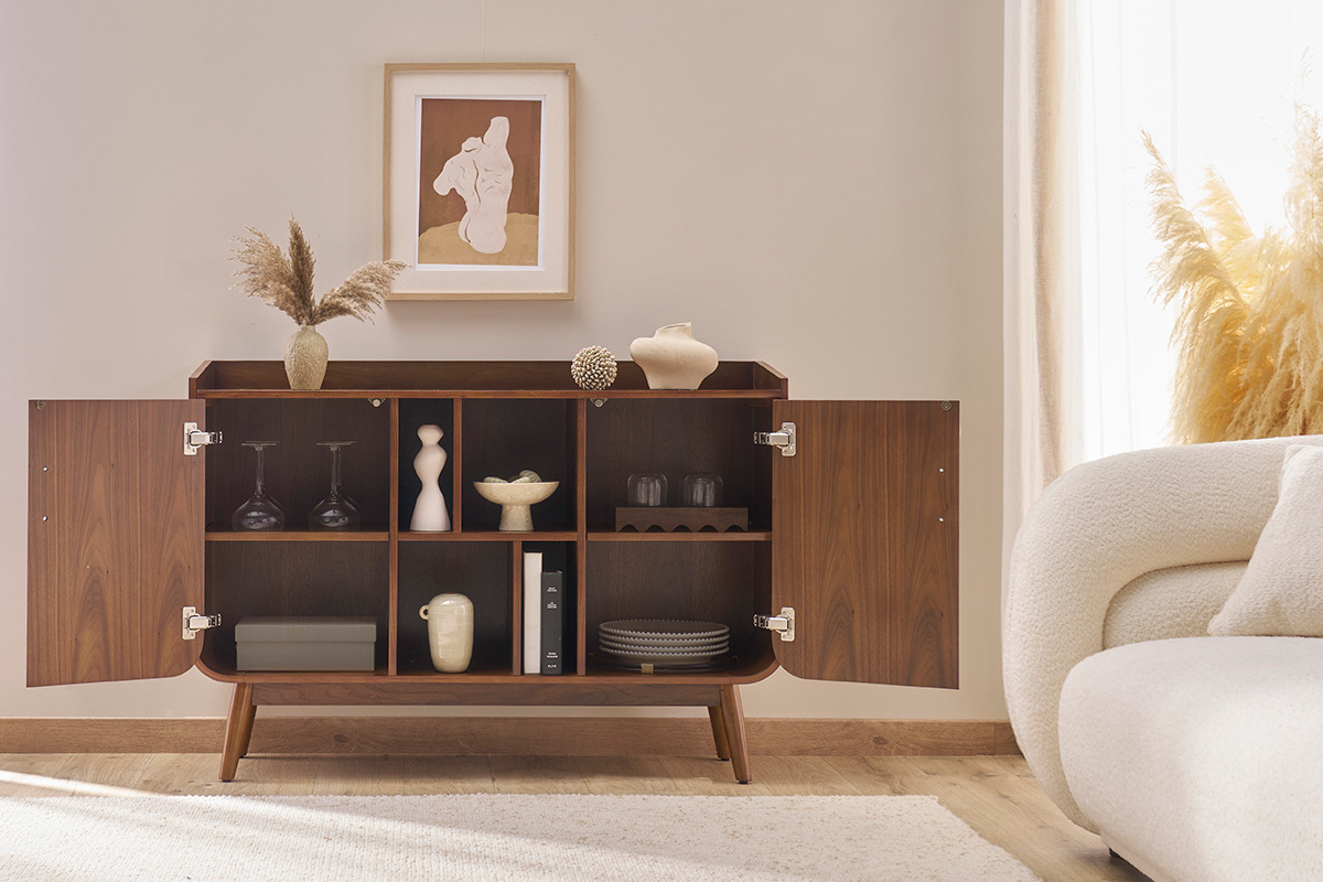 Mobiletto buffet vintage in legno noce HALLEN
