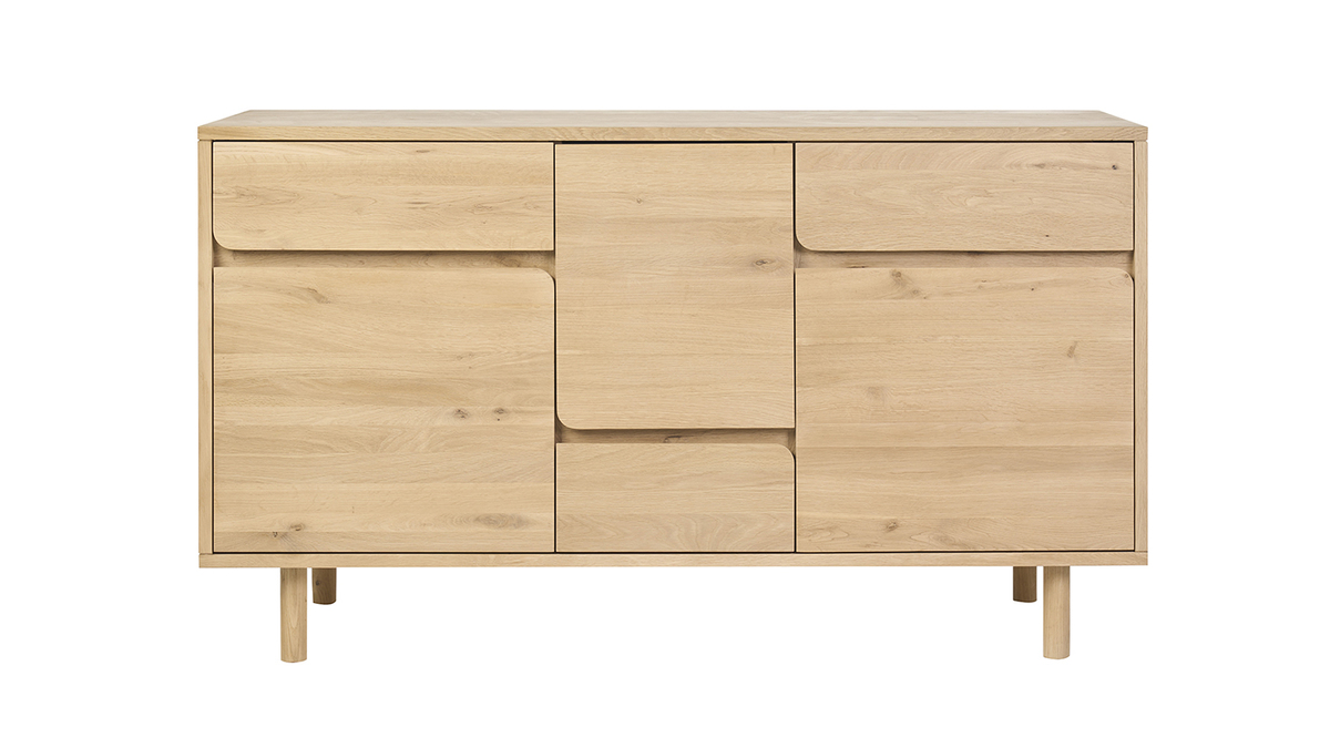 Mobiletto da bagno in legno chiaro rovere massiccio L140 cm SINCLAIR
