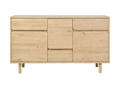 Mobiletto da bagno in legno chiaro rovere massiccio L140 cm SINCLAIR