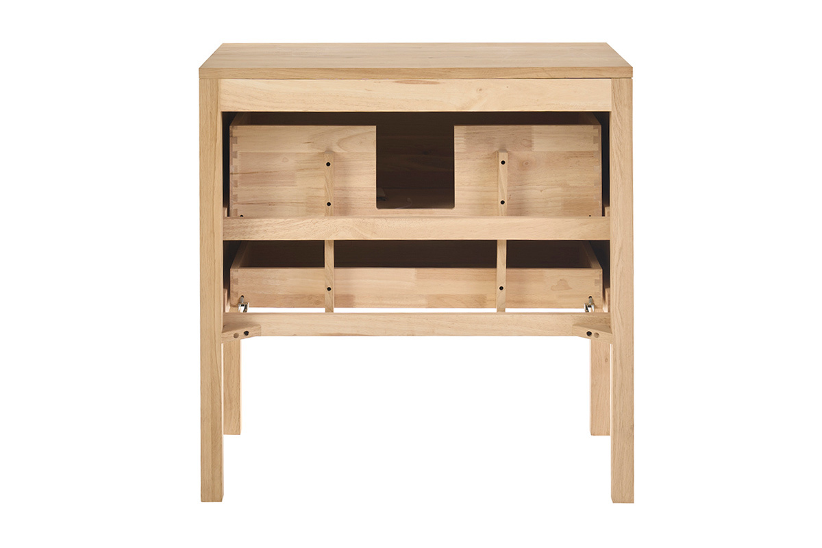 Mobiletto da bagno in legno di rovere massiccio L80 cm JOSHUA