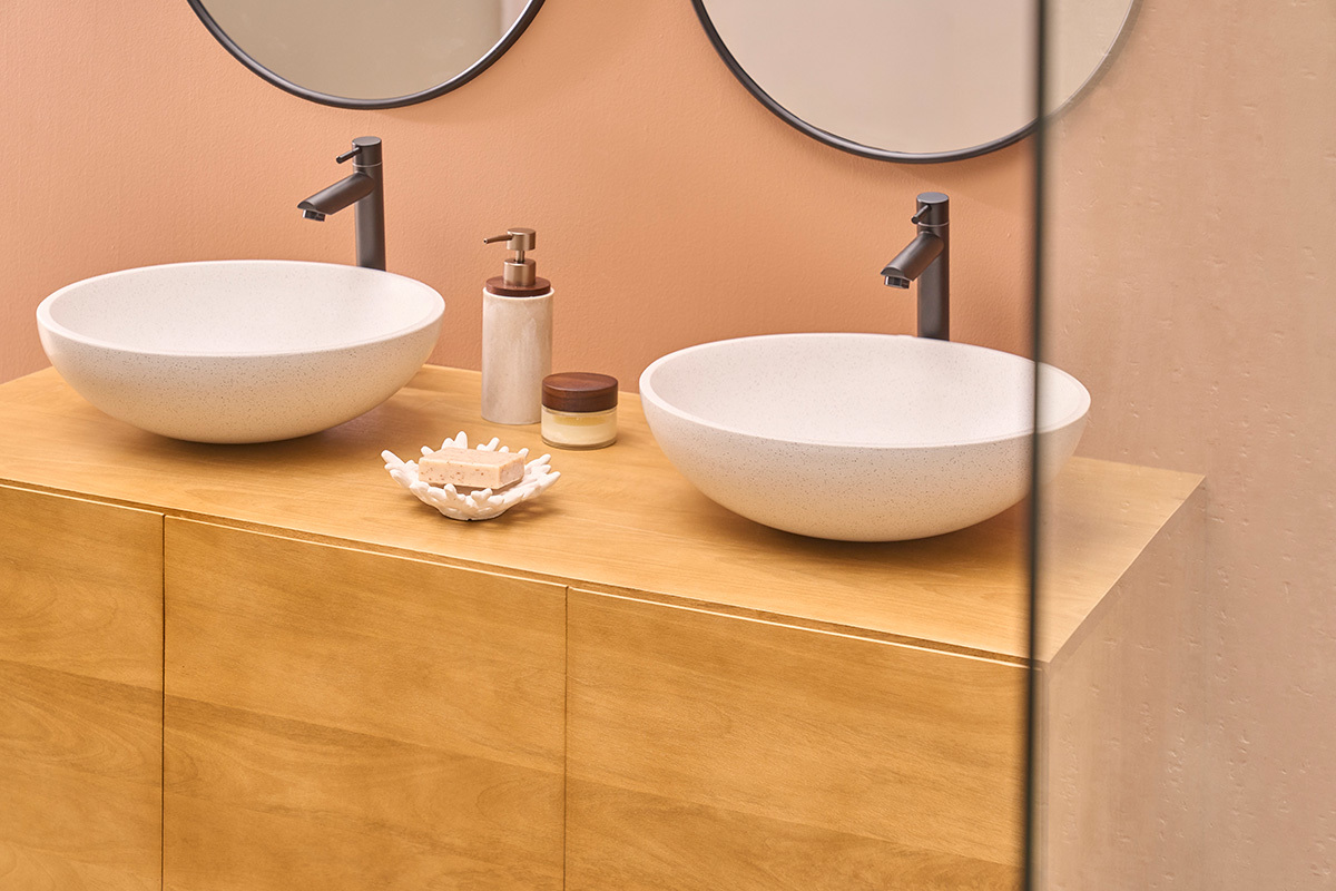 Mobiletto da bagno in legno massello di mango L120 cm YPSTER