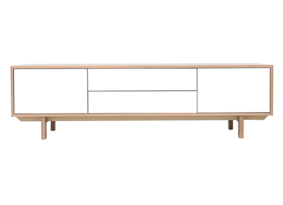 Mobiletto TV scandinavo in legno e bianco 180 cm SID