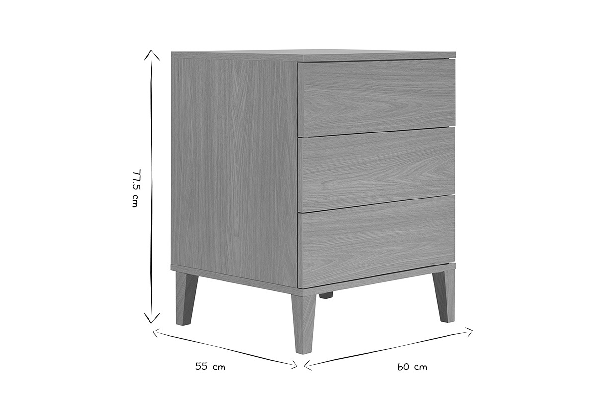 Dimensioni del mobile da bagno FREDDY in bianco e nero, 77,5 cm di altezza, 60 cm di larghezza, 55 cm di profondit�.