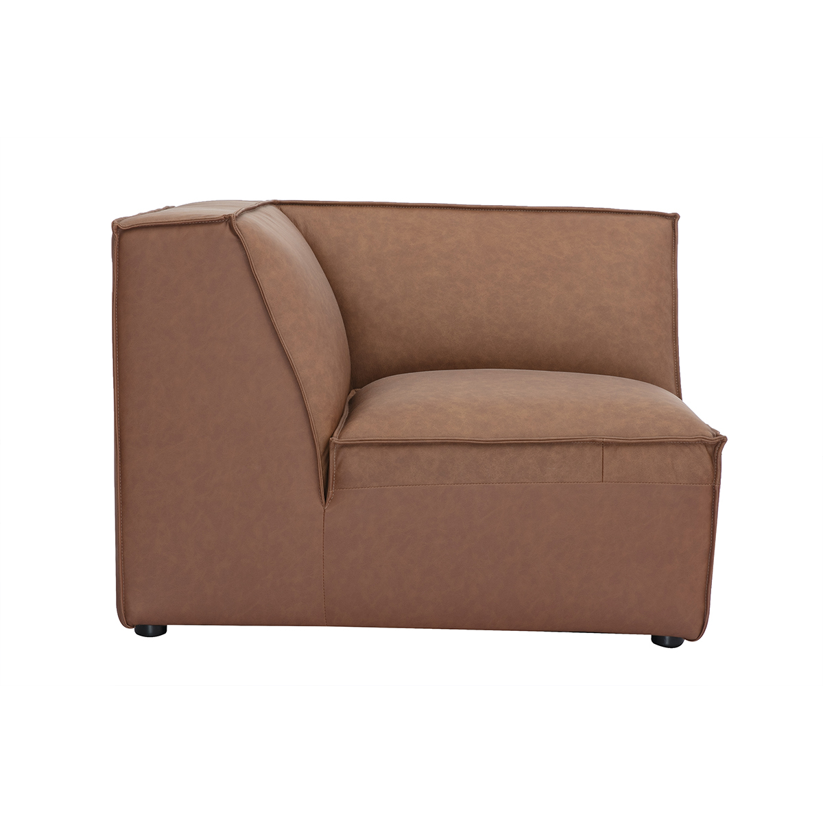 Modulo angolare centrale per divano in pelle marrone SPLIT