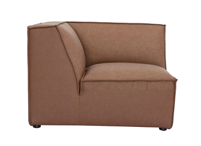 Modulo angolare centrale per divano in pelle marrone SPLIT