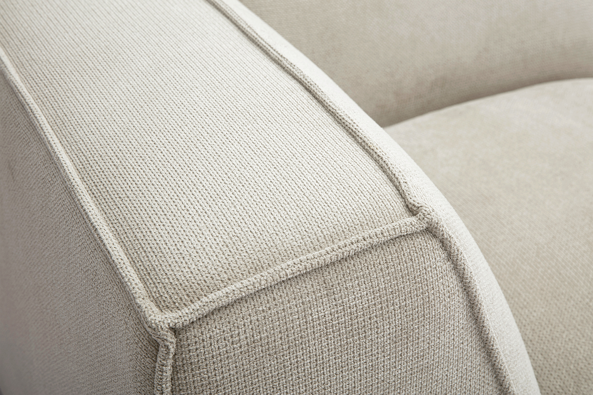 Modulo angolare centrale per divano in tessuto ciniglia testurato beige SPLIT