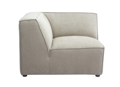 Modulo angolare centrale per divano in tessuto ciniglia testurato beige SPLIT