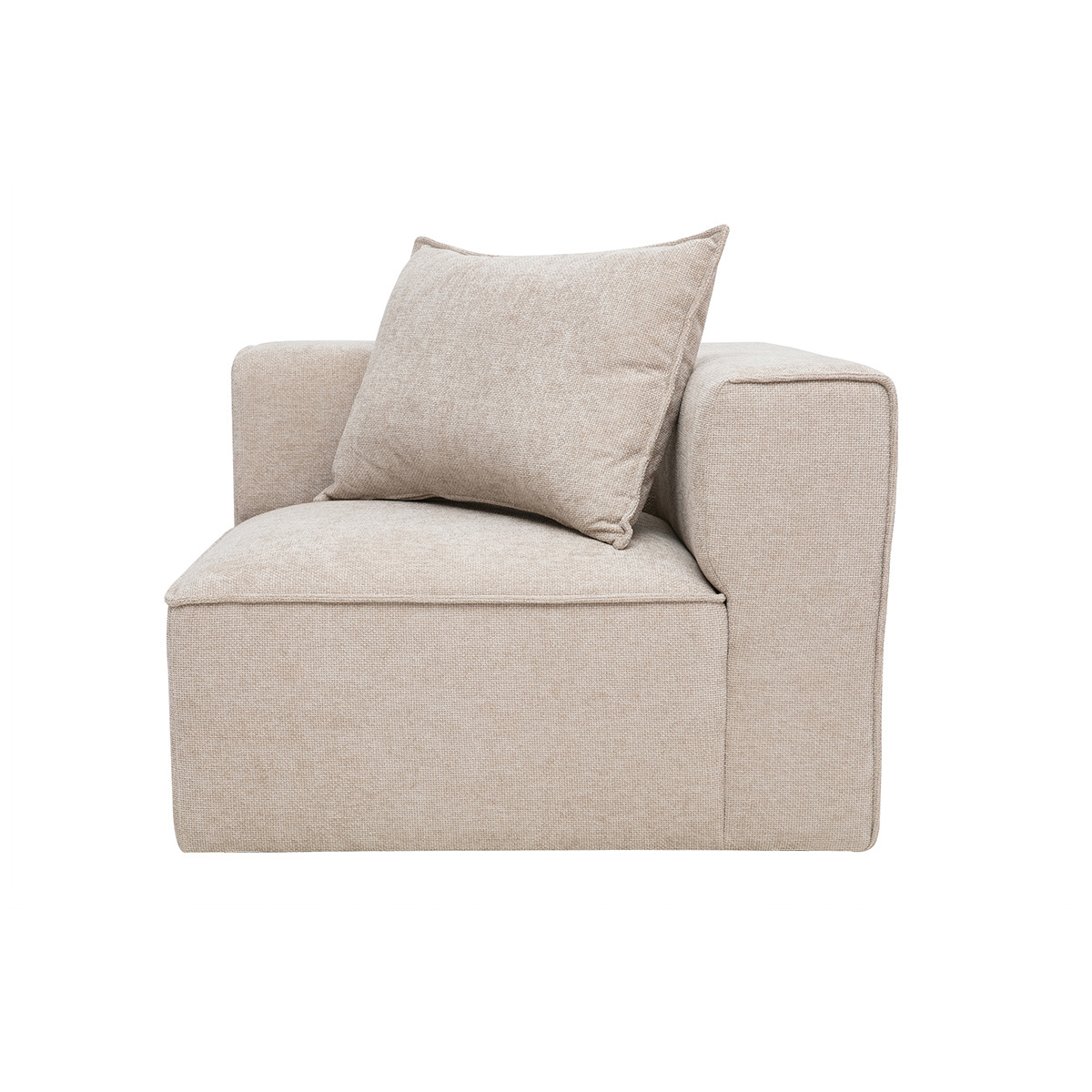 Modulo angolare destro per divano in tessuto effetto velluto testurizzato beige KERRY