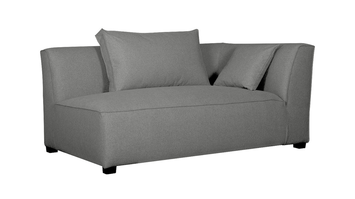 Modulo angolare destro per divano in tessuto grigio antracite PLURIEL