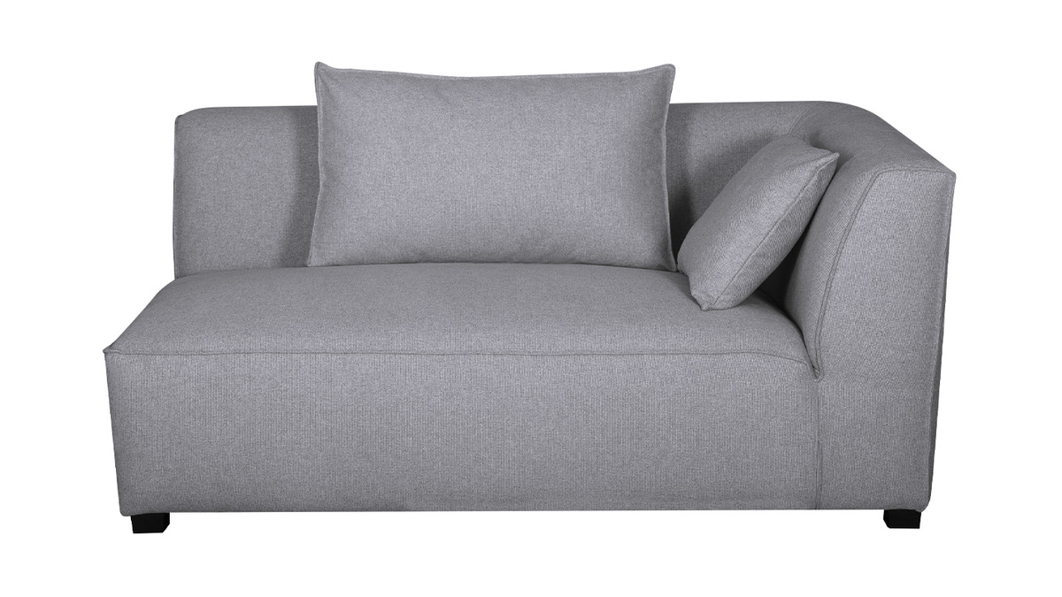 Modulo angolare destro per divano in tessuto grigio chiaro PLURIEL