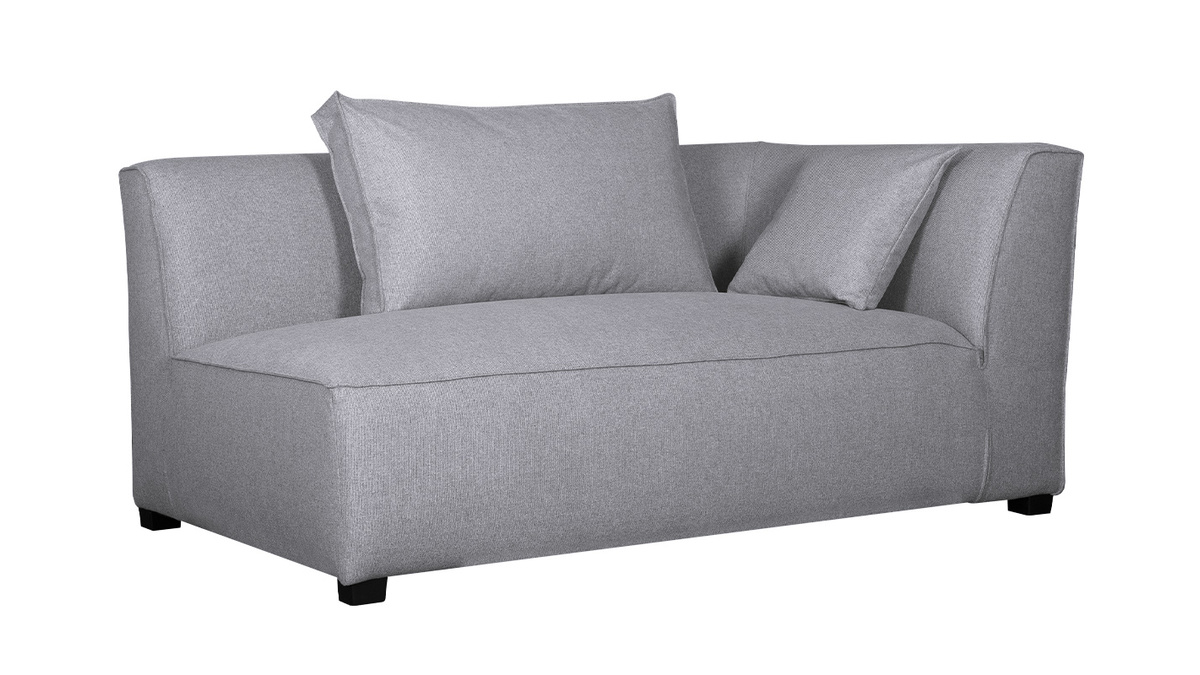 Modulo angolare destro per divano in tessuto grigio chiaro PLURIEL
