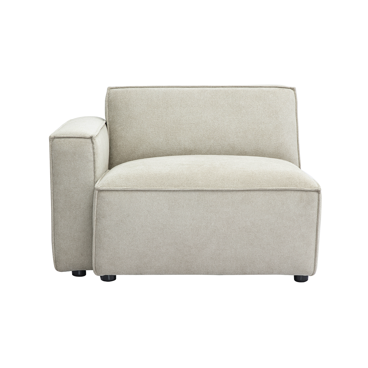 Modulo angolare sinistro per divano in tessuto ciniglia beige SPLIT