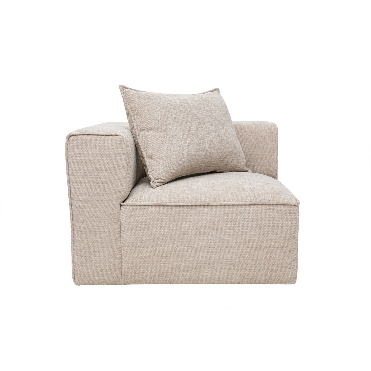 Modulo angolare sinistro per divano in tessuto effetto velluto testurizzato beige KERRY