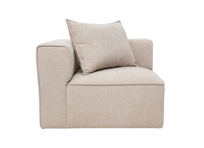 Modulo angolare sinistro per divano in tessuto effetto velluto testurizzato beige KERRY