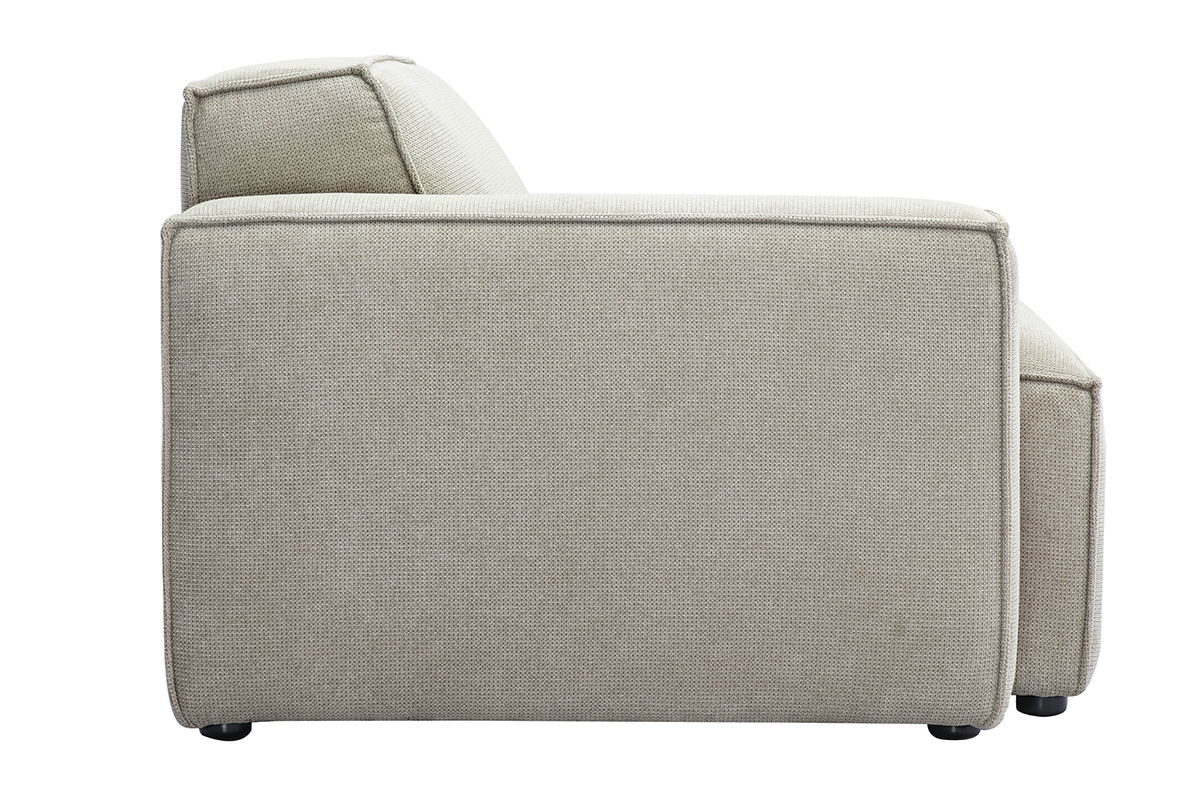 Modulo angolare sinistro per divano in tessuto effetto velluto testurizzato beige SPLIT