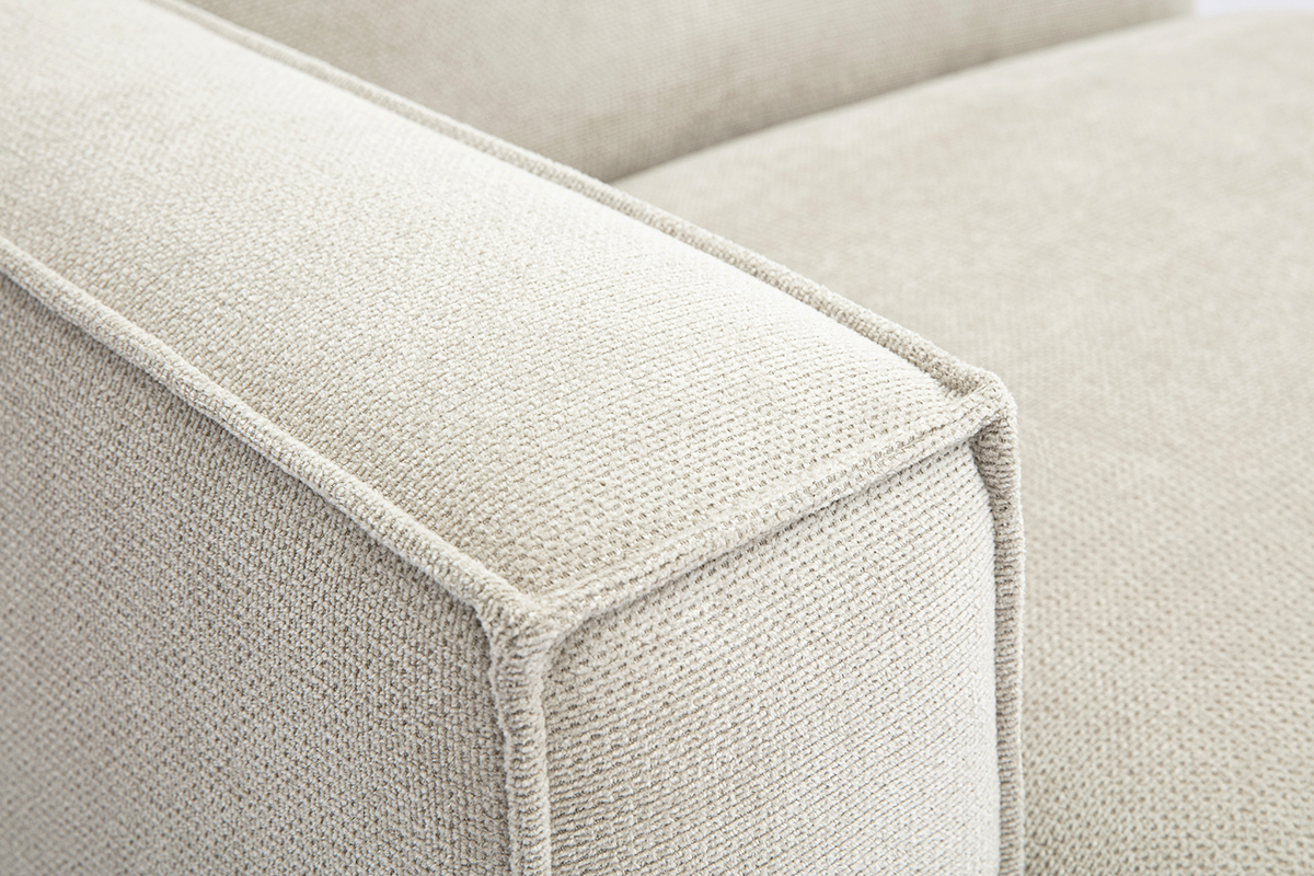 Modulo angolare sinistro per divano in tessuto effetto velluto testurizzato beige SPLIT