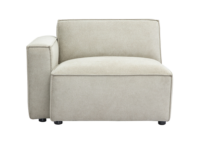 Modulo angolare sinistro per divano in tessuto effetto velluto testurizzato beige SPLIT
