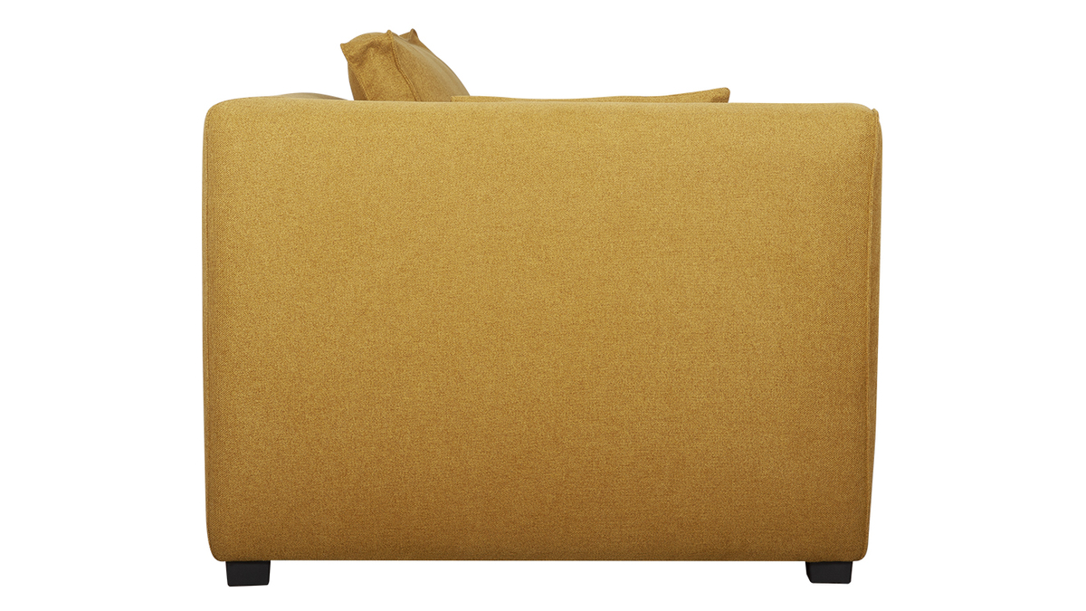 Modulo angolare sinistro per divano in tessuto giallo cumino PLURIEL