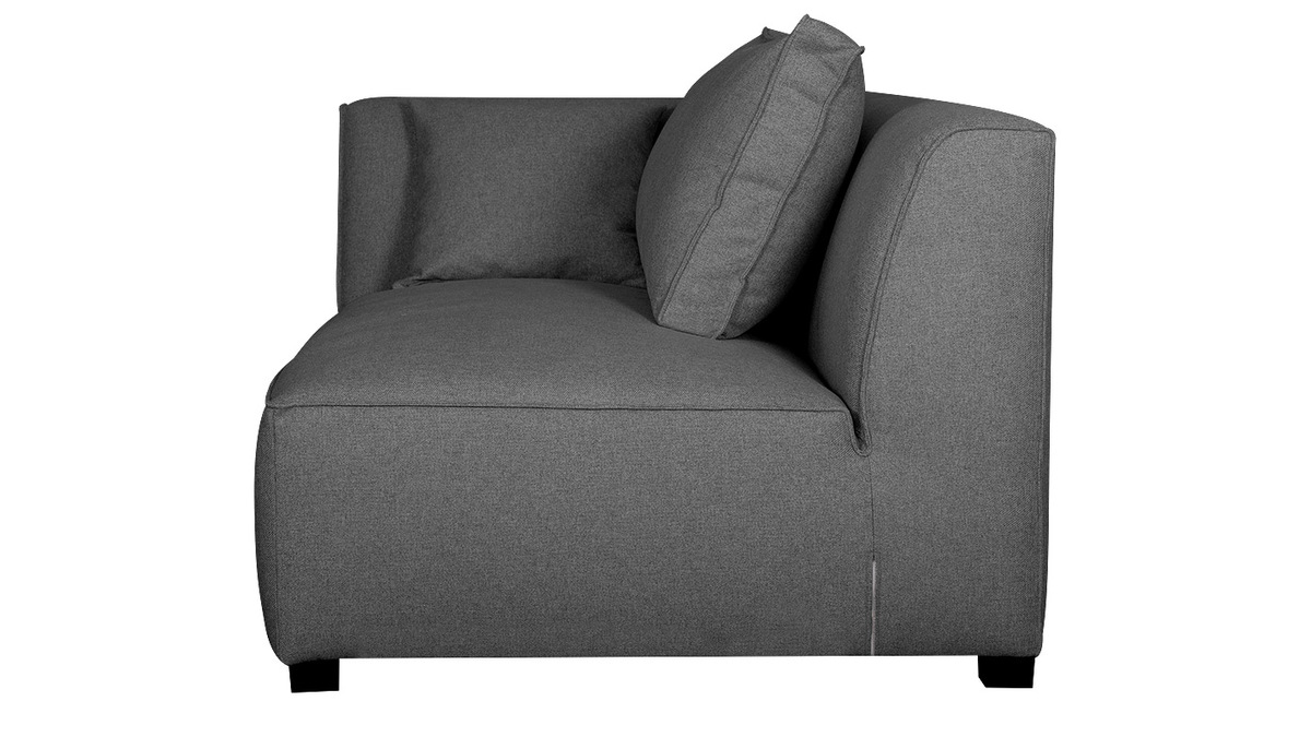 Modulo angolare sinistro per divano in tessuto grigio antracite PLURIEL