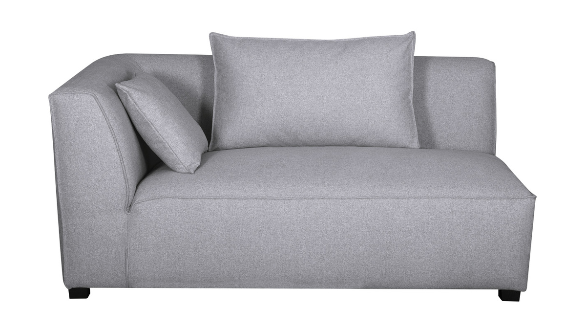 Modulo angolare sinistro per divano in tessuto grigio chiaro PLURIEL