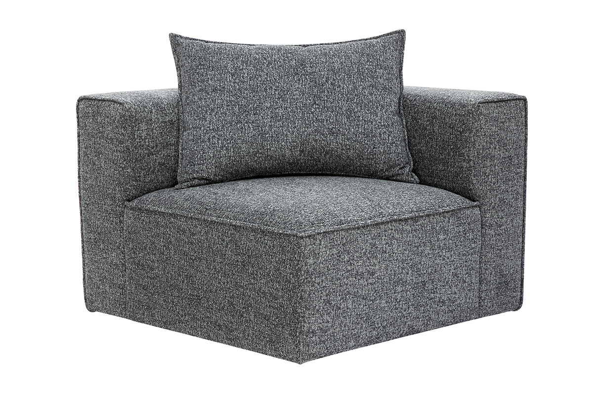 Modulo angolare sinistro per divano in tessuto grigio scuro mlange KERRY