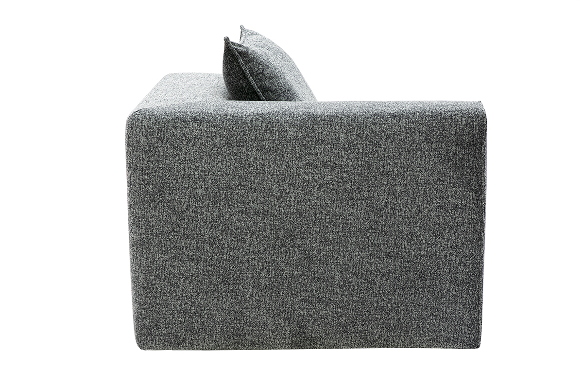 Modulo angolare sinistro per divano in tessuto grigio scuro mlange KERRY
