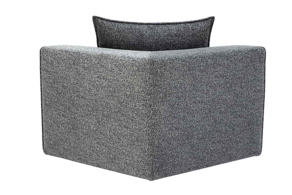 Modulo angolare sinistro per divano in tessuto grigio scuro mlange KERRY