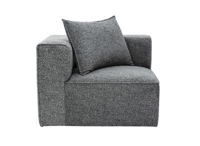 Modulo angolare sinistro per divano in tessuto grigio scuro mélange KERRY