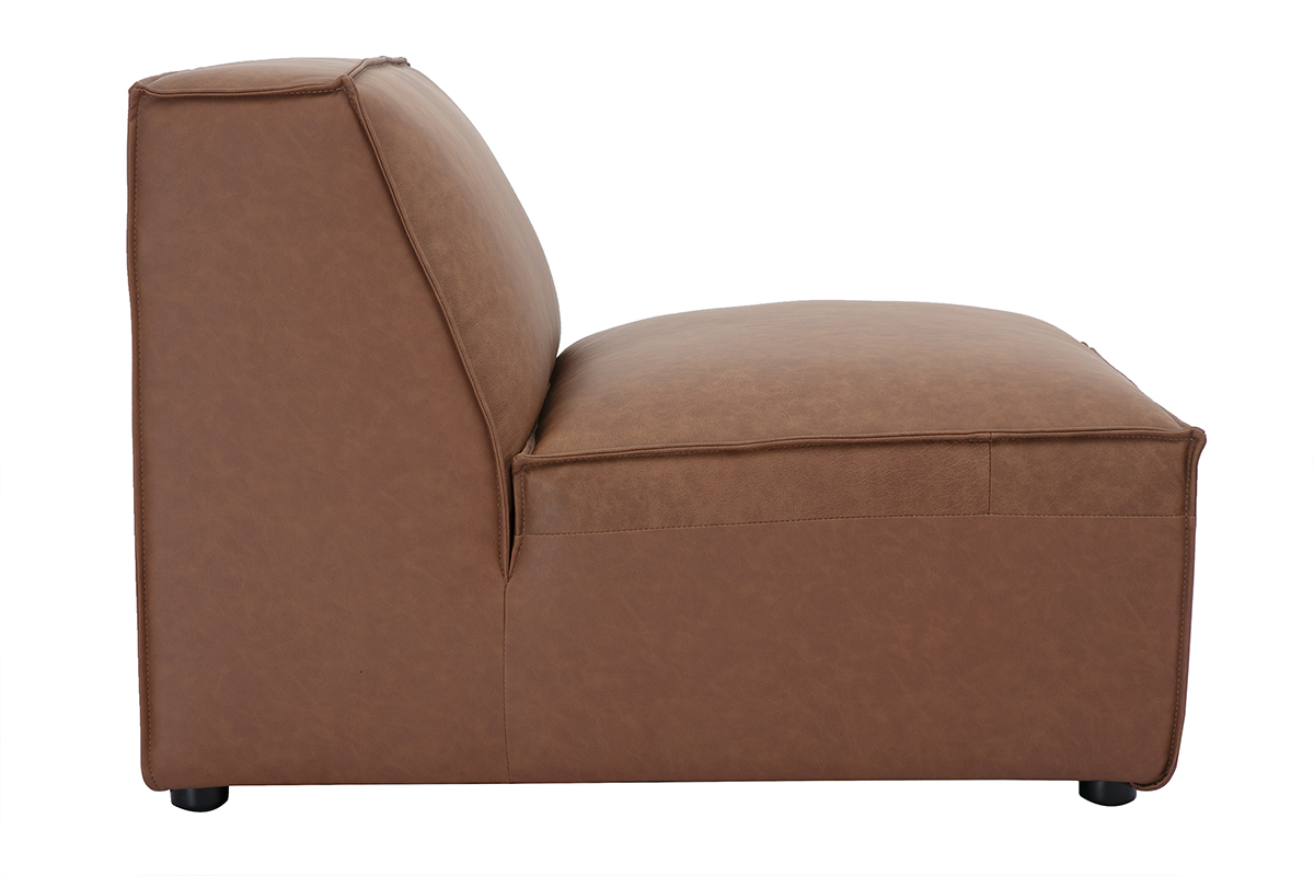 Modulo centrale per divano in pelle marrone SPLIT