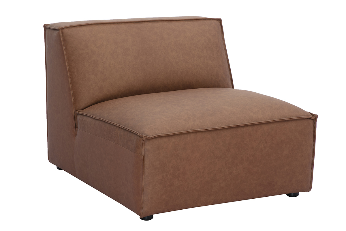 Modulo centrale per divano in pelle marrone SPLIT